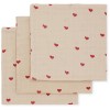 Set van 3 tetradoeken - 3 pack muslin cloth amour rouge (opgelet ouders hebben dit reeds in het bezit)  (Geboortelijst Sezane B.)